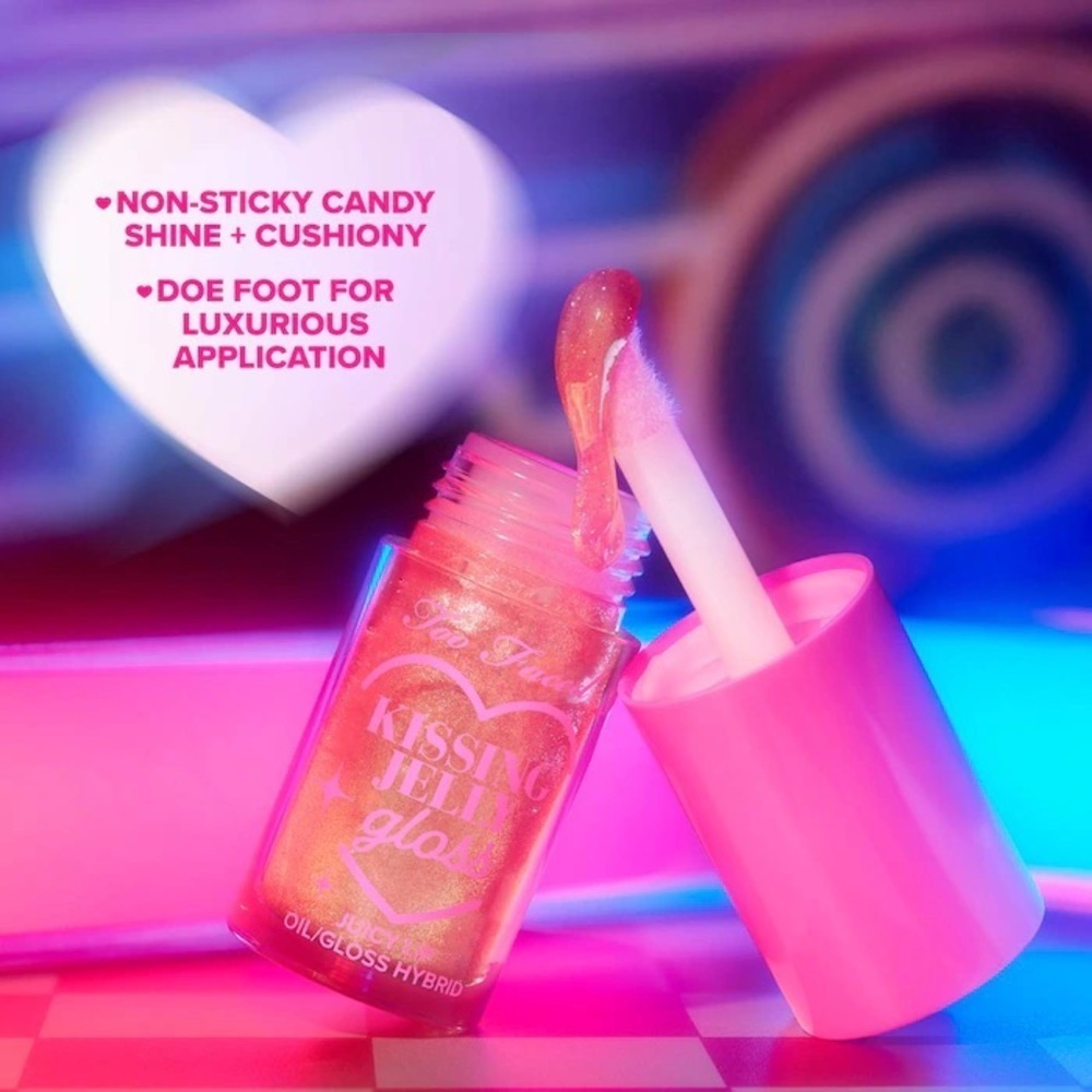NEW IN BOX Too Faced Kissing Jelly Gloss Hybrid (oil & gloss)~ Pina Colada - Picture 5 of 11